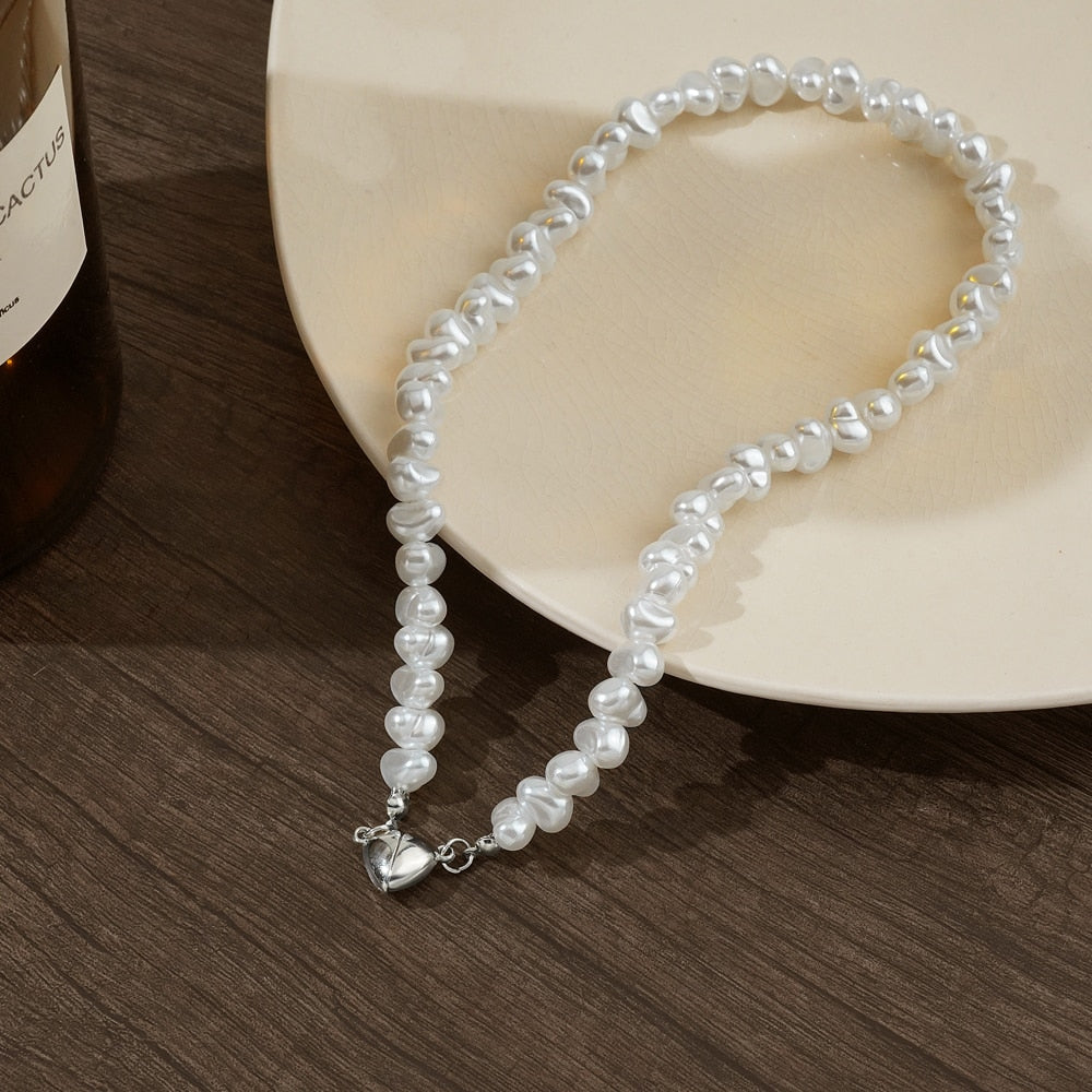 Pearl Chain Choker Necklace