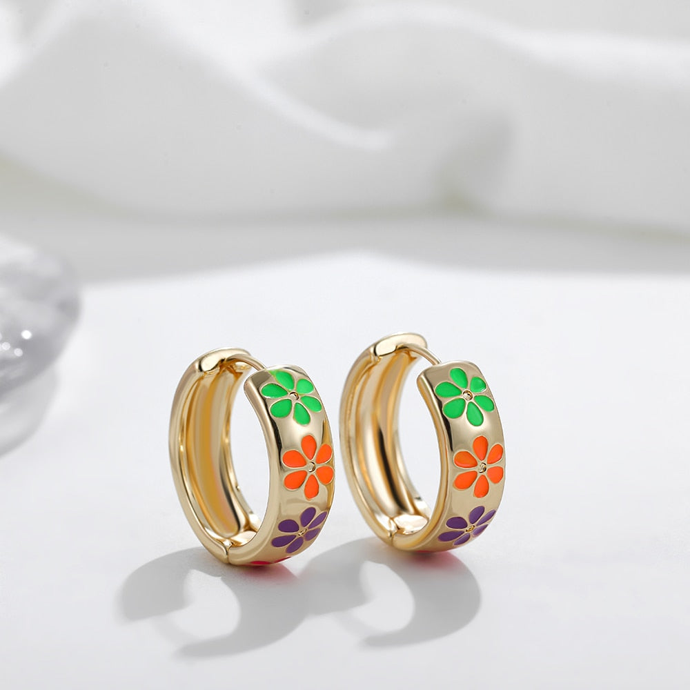 Flower Daisy  Hoop Earring