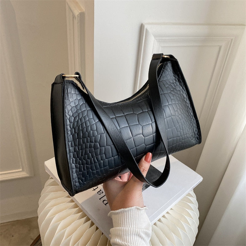 Crocodile PU Leather Shoulder Bag