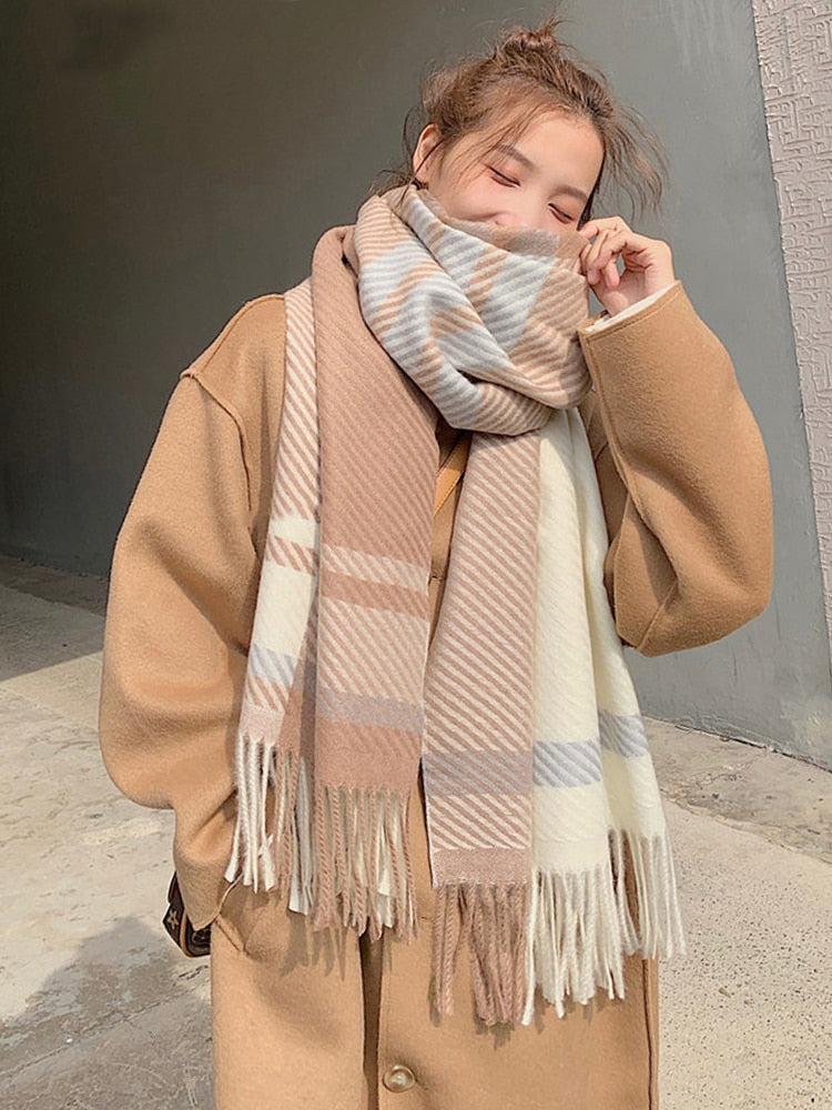 Preppy Style Plaid Scarf