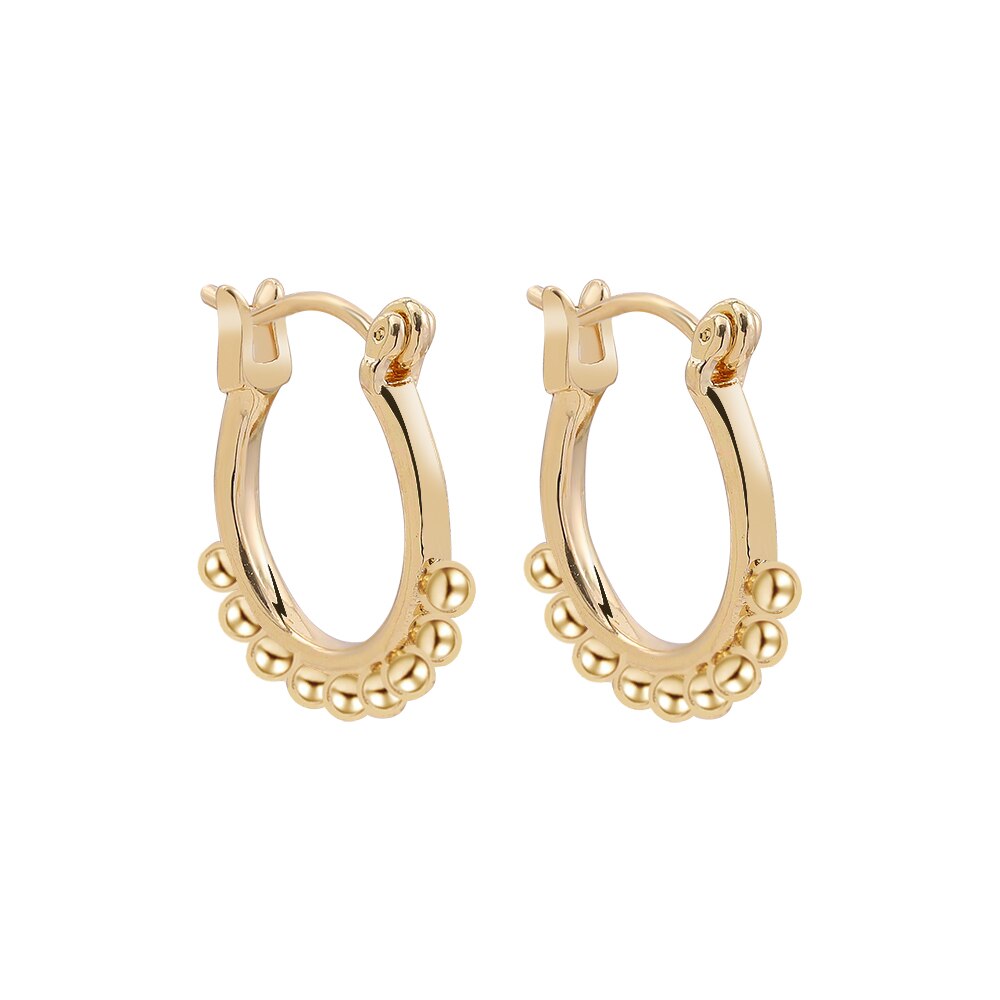 Gold Link Chain Hoops Earrings