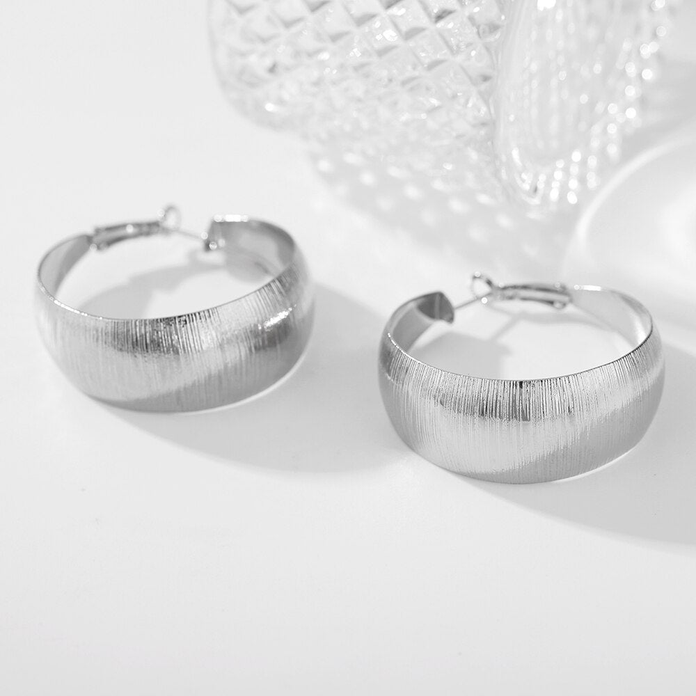 Punk Metallic Hoop Earring