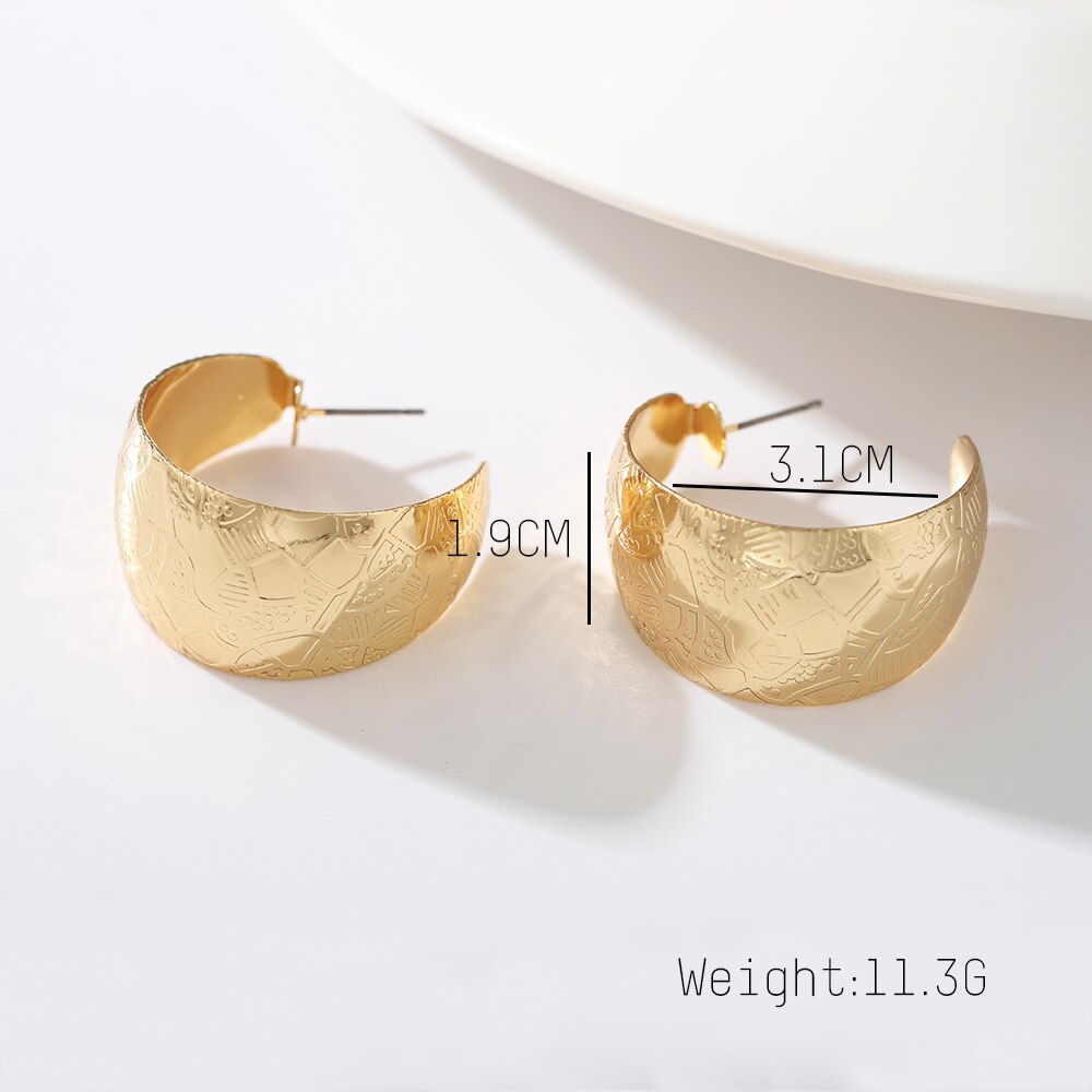 Punk Metallic Hoop Earring