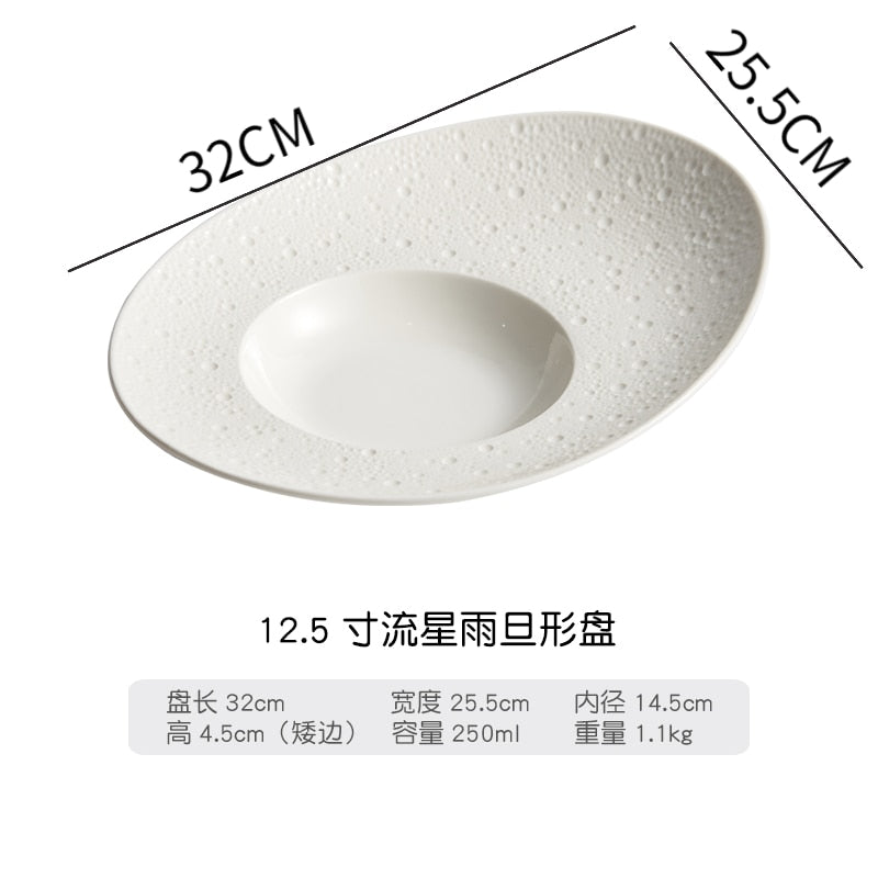 White Special-shaped Ceramic Plate