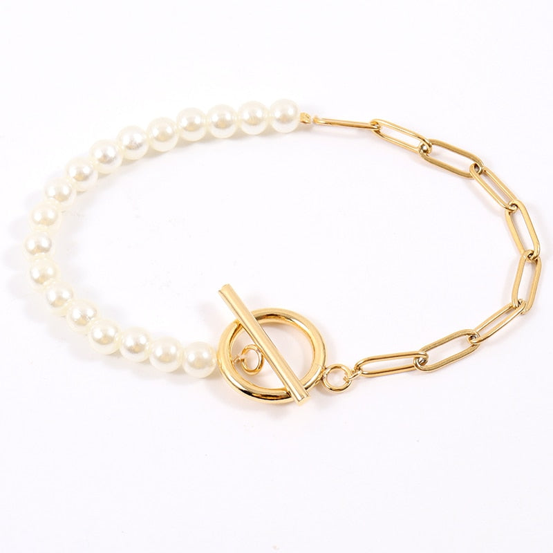 Pearl Chain Bracelet Gold/Silver