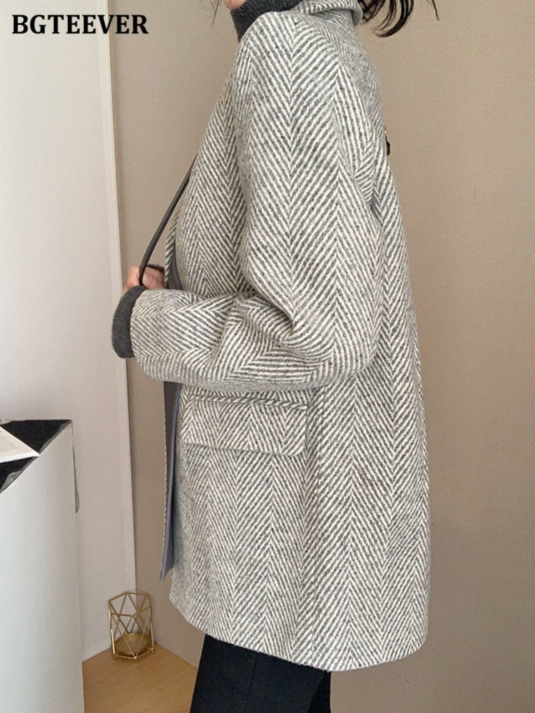 Woolen Long Sleeve Blazer