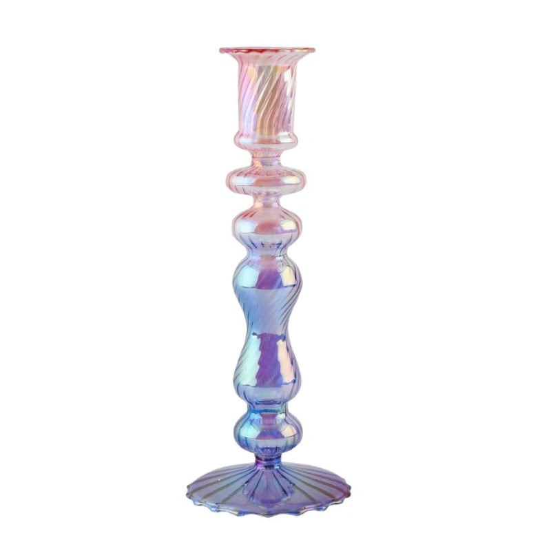Holographic Glass Candle Holders