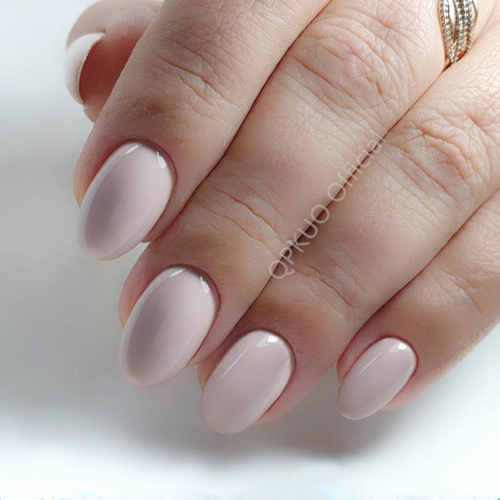 24Pcs Nude Soft Pink Short Press On Nails