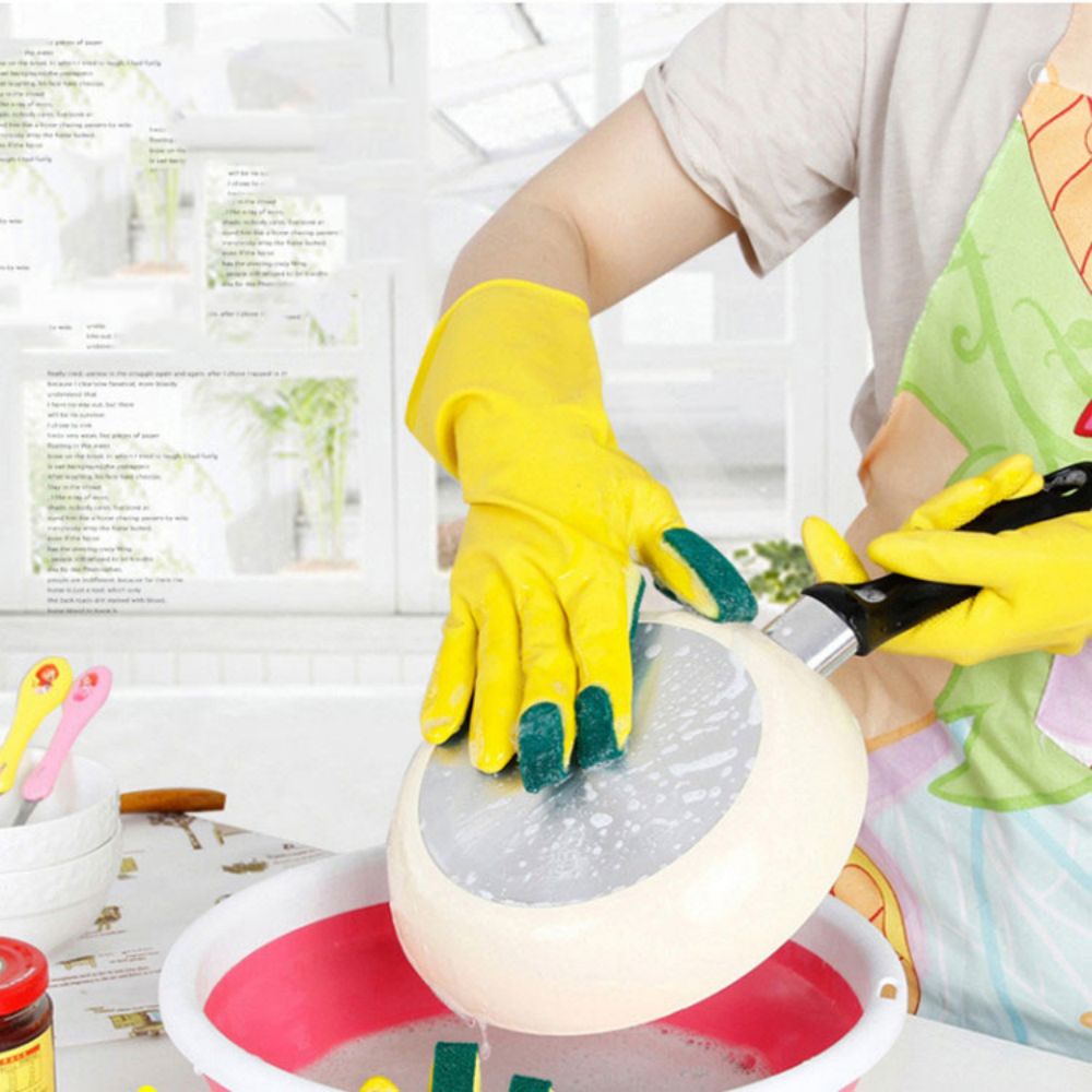 Cleaning  Silicone Glove with Scrubber