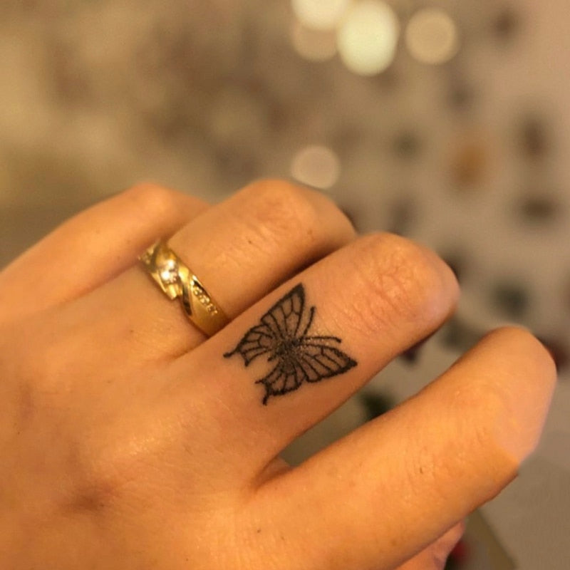Butterfly Finger Sticker Tattoo