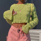 Green Mesh Sheer T Shirt