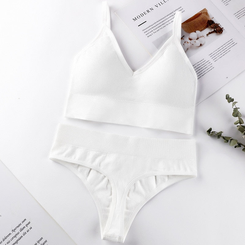 French Backless Push Up Underwear Set