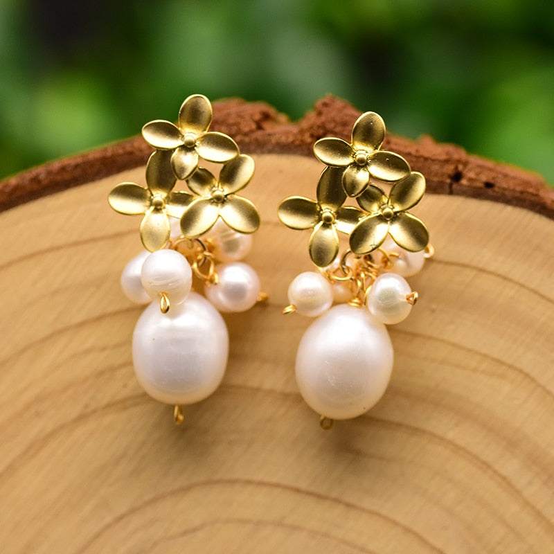 Natural Fresh Water Pearl Earrings