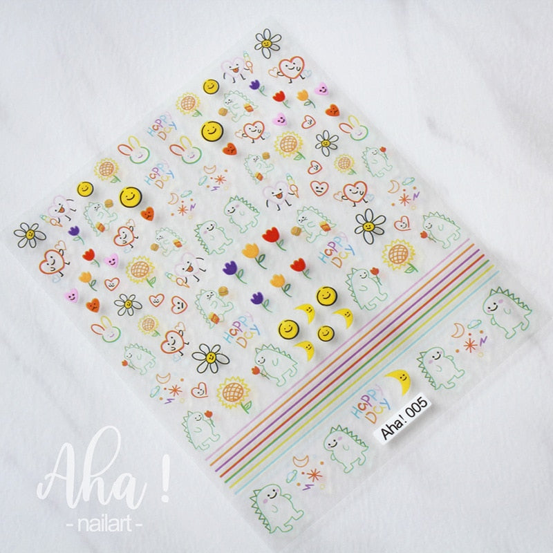 1 sheet Smile Nail Art 3D Stickers