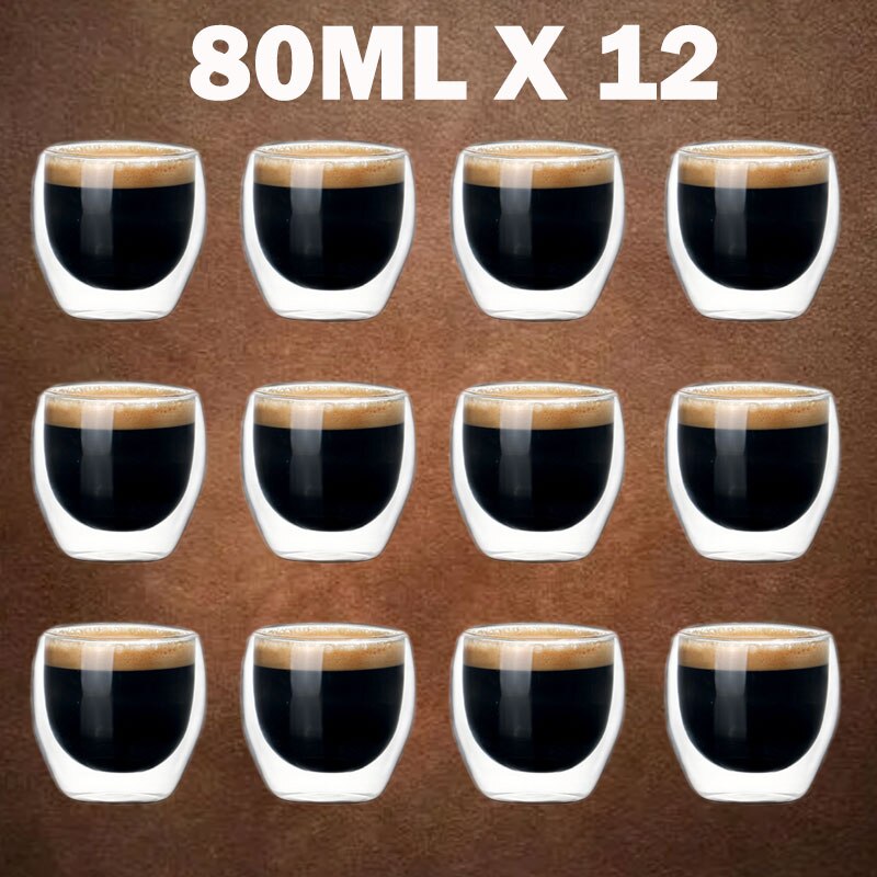 Double Wall Glass Cup Transparent Heat Resistant