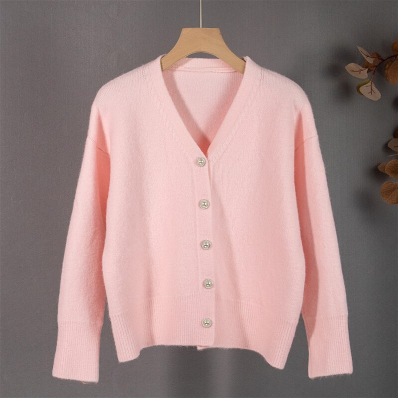 Knitted Cardigan Blue V-Neck
