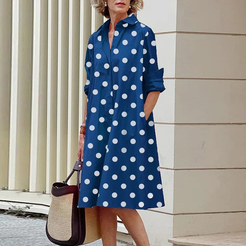 Shirt Dress Casual Solid Color