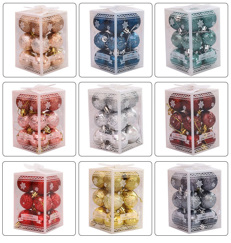 12pcs (9 Colors) Christmas Ball Tree Pendant