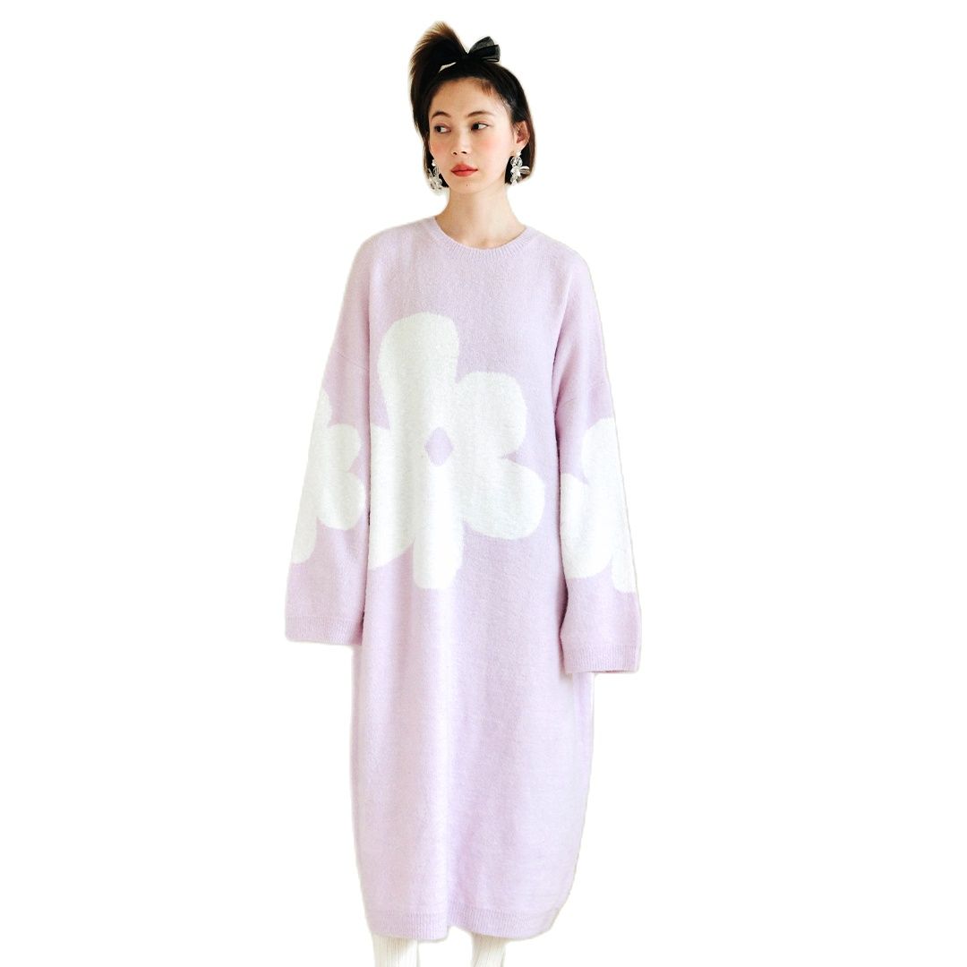 Cherry Pink Jacquard Dress