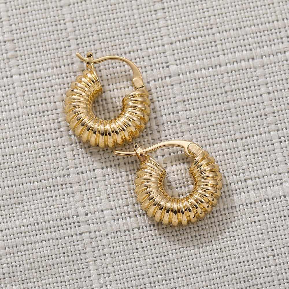 Punk Gold Chunky Hoop Earrings