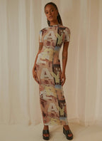 Graphic Print Maxi Dress
