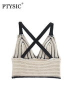 Striped Black/White Knitted Two Pieces Set