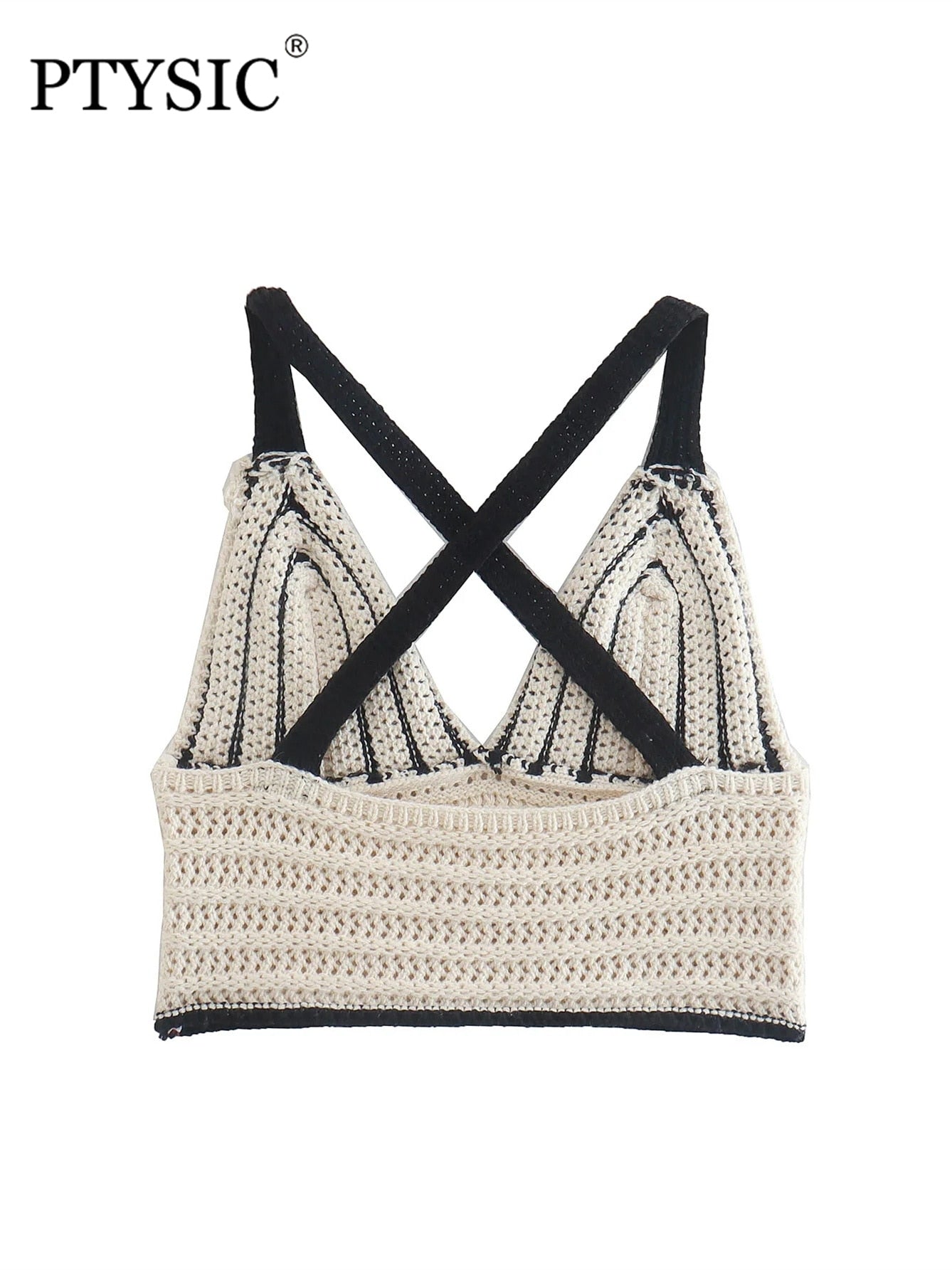 Striped Black/White Knitted Two Pieces Set