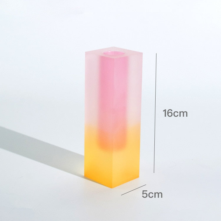 Rainbow Pillar Acrylic Vase