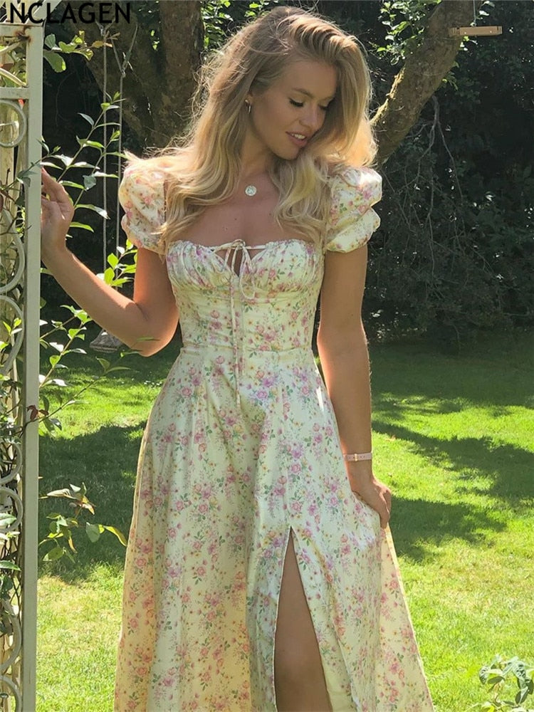 Boho Floral Print Dress
