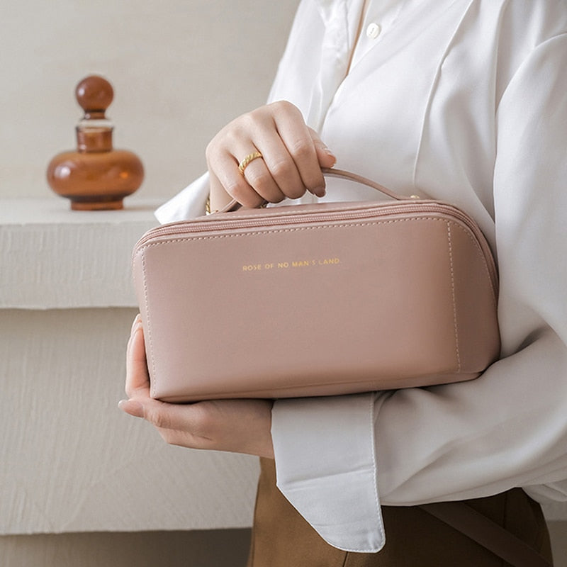 Makeup Bag Leather Cosmetic Bag