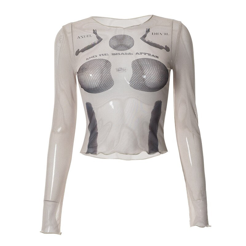 Body Print Mesh See Through