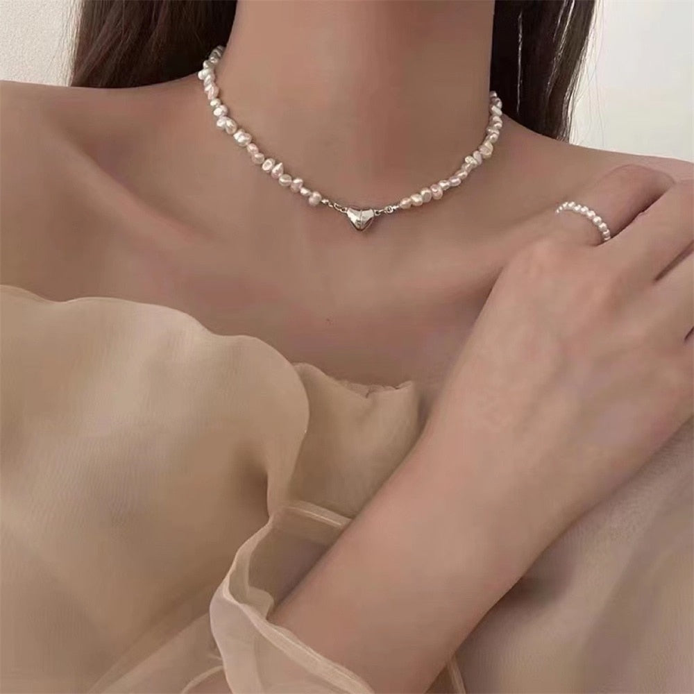 Pearl Chain Choker Necklace