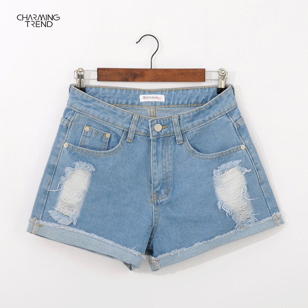 Slim High Waist Jeans Shorts