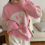 Smiley Face Loose Knit Jumper