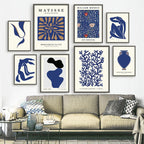 Blue Retro Matisse Wall Art