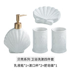Ceramic Starfish Shell Bathroom Storage Set