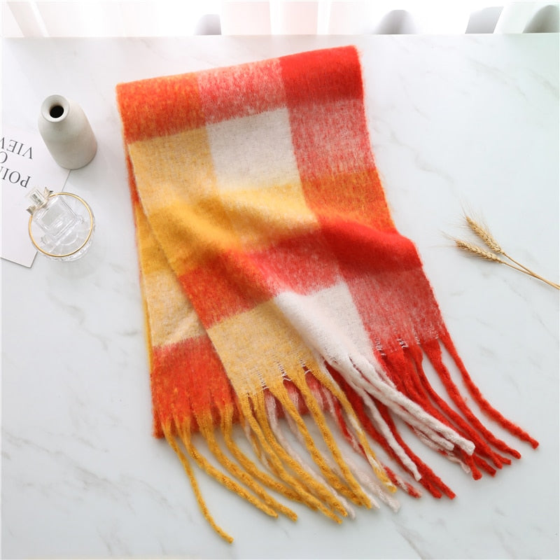 Oversize Plaid Scarf