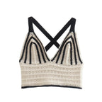 Striped Black/White Knitted Two Pieces Set
