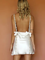 Shiny Rhinestone Strap Backless Mini Dress