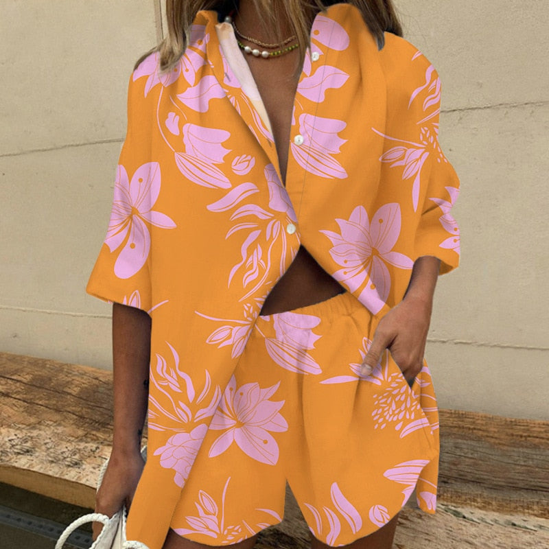 Leaf Printed Two Piece Set