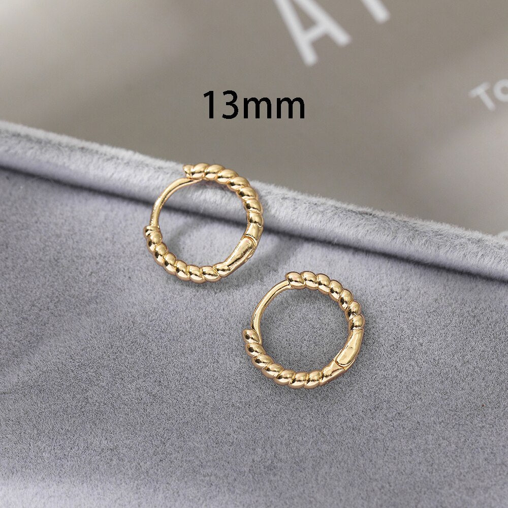 Gold Link Chain Hoops Earrings