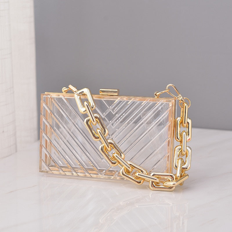 Acrylic Clutch Shoulder Strap Bag
