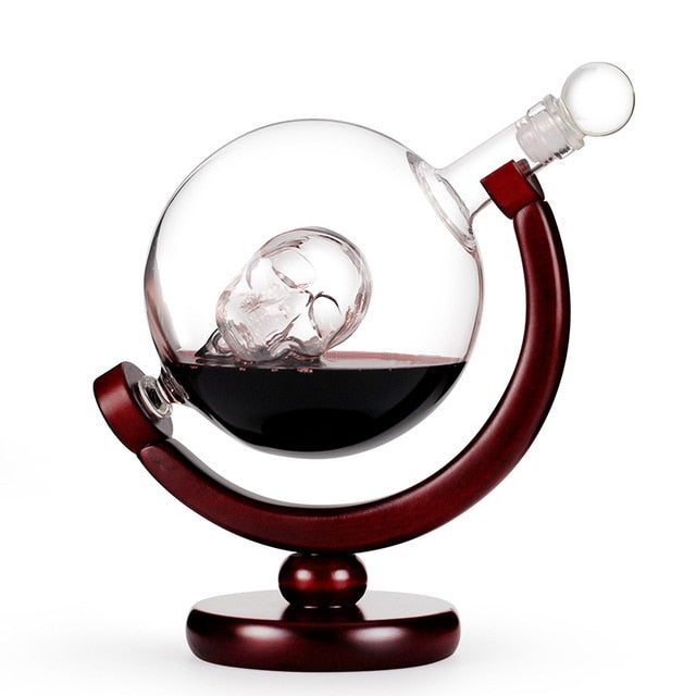Glass Skull Bottle Set Whiskey