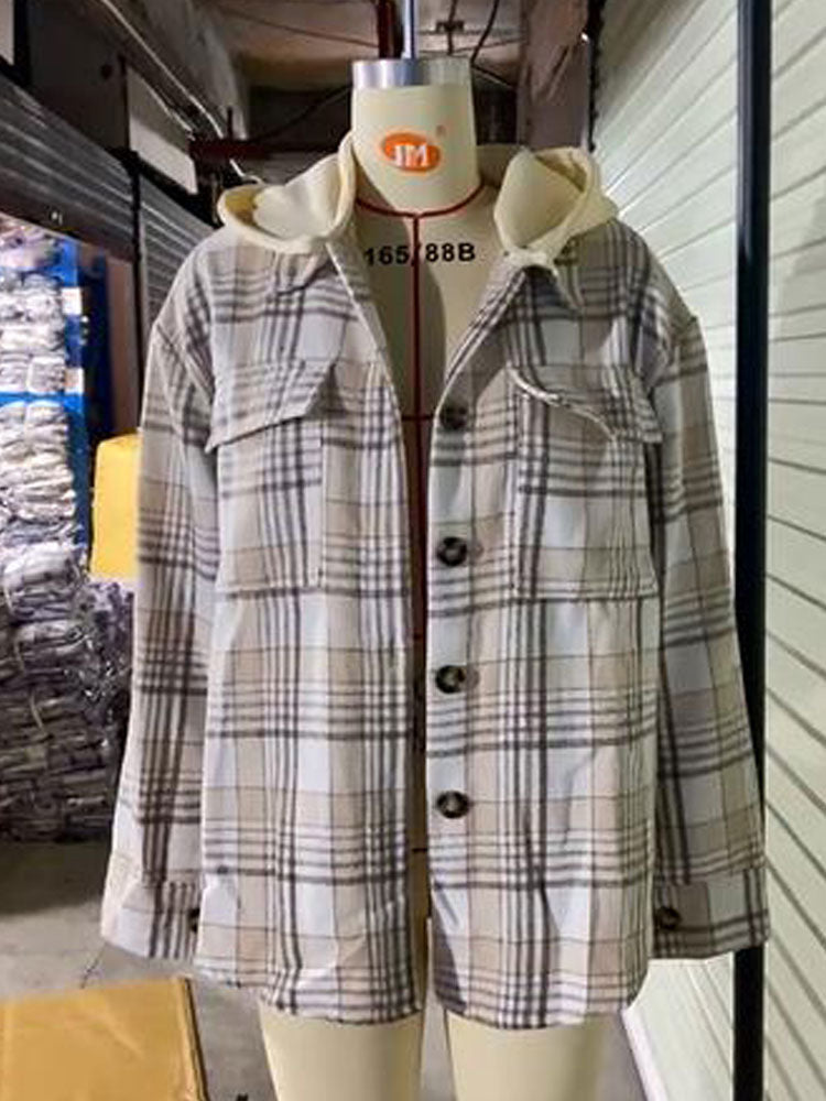 Hooded Plaid Jacket