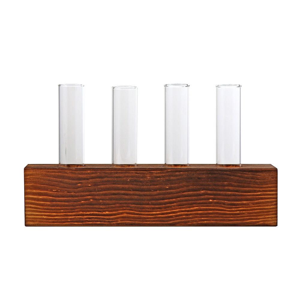 Glass and Wood Vase