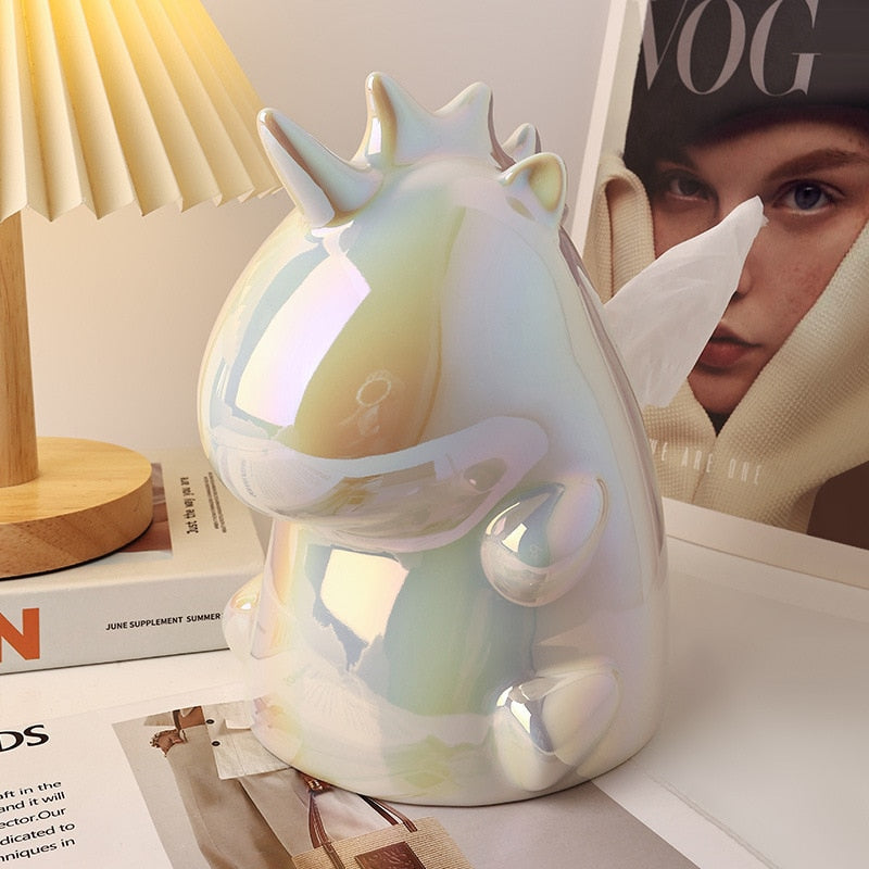 Unicorn Ceramic Tissue Box