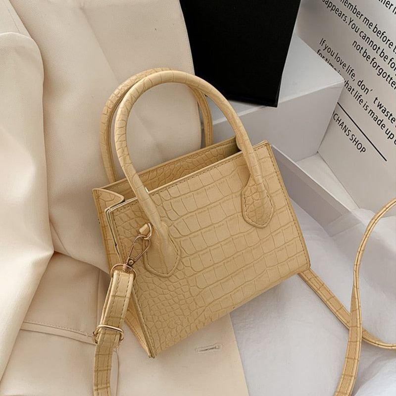 Crocodile PU Leather Crossbody Mini Bag