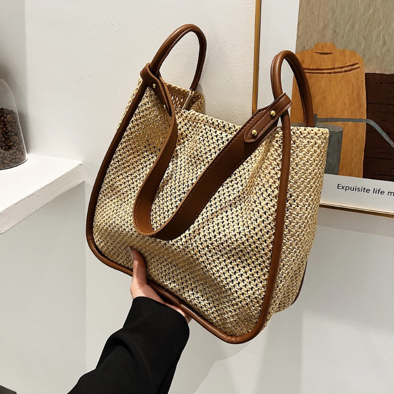 2 Pcs/set Woven Tote Bags