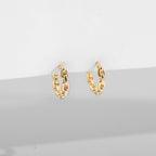 Gold Link Chain Hoops Earrings
