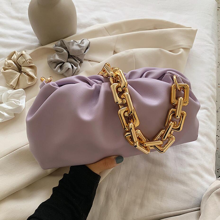 Solid Color Pleated Tote Bag